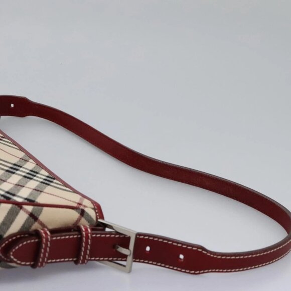 BURBERRY Nova Check Blue Label Shoulder Bag Canvas Beige Auth BD954 - Picture 9 of 16